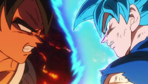 Goku en Saiyen Divin contre Broly dans Dragon Ball Super Broly (critique)