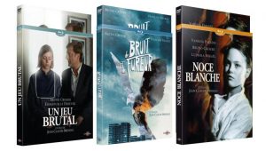 Les trois Blu-Rays des films Un jeu brutal, Noce Blanche et De bruit et de fureur édités par Carlotta.