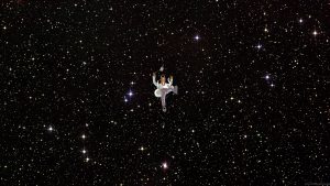 Le cheval de la série Bojack Horseman perdu dans l'espace étoilé.