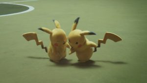 Deux Pikachus se battent l'un contre l'autre, scène du film Pokémon Mewtwo contre-attaque Evolution.