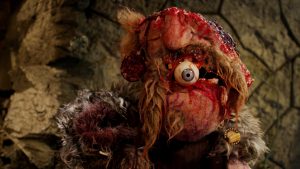 La marionnette difforme du film Frank & Zed, composée de chairs en sang, d'un oeil, et d'une chevelure anarchique.