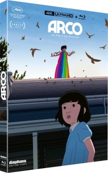 Boîtier et couverture de l'édition 4K UHD d'ARCO d'Ugo Bienvenu, chez Diaphana.